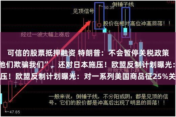 可信的股票抵押融资 特朗普：不会暂停关税政策！他拒绝欧盟提议，“他们欺骗我们”，还对日本施压！欧盟反制计划曝光：对一系列美国商品征25%关税