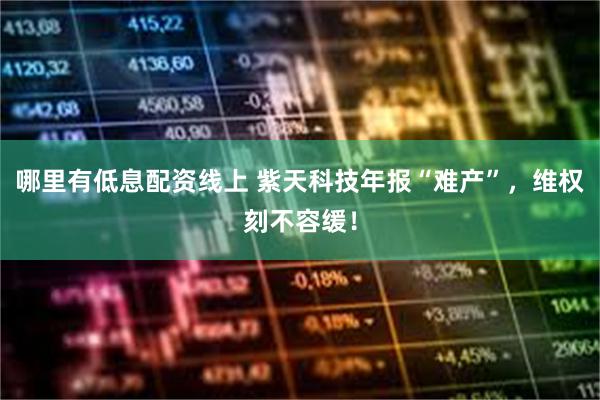 哪里有低息配资线上 紫天科技年报“难产”，维权刻不容缓！