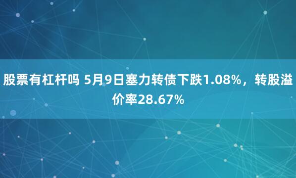 股票有杠杆吗 5月9日塞力转债下跌1.08%，转股溢价率28.67%