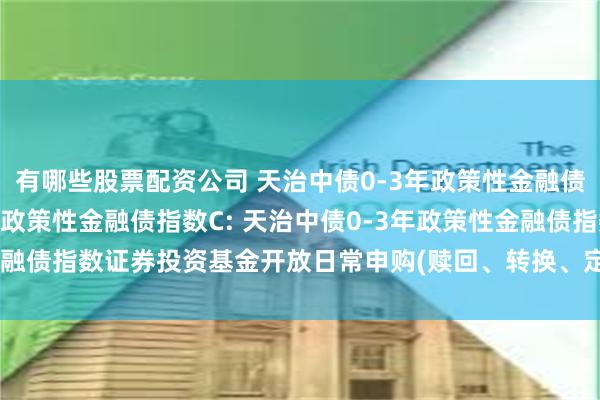 有哪些股票配资公司 天治中债0-3年政策性金融债指数A,天治中债0-3年政策性金融债指数C: 天治中债0-3年政策性金融债指数证券投资基金开放日常申购(赎回、转换、定期定额投资)业务公告