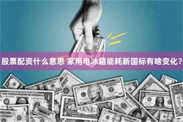 股票配资什么意思 家用电冰箱能耗新国标有啥变化？