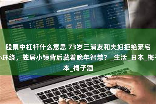 股票中杠杆什么意思 73岁三浦友和夫妇拒绝豪宅儿孙环绕，独居小镇背后藏着晚年智慧？_生活_日本_梅子酒