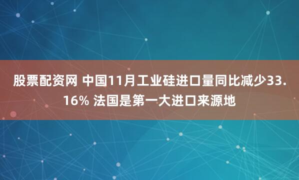 股票配资网 中国11月工业硅进口量同比减少33.16% 法国是第一大进口来源地