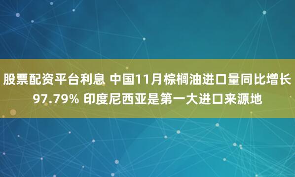 股票配资平台利息 中国11月棕榈油进口量同比增长97.79% 印度尼西亚是第一大进口来源地
